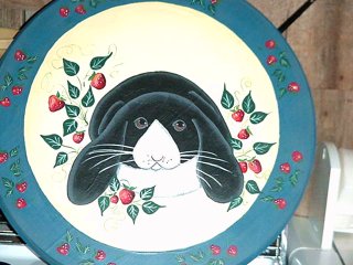 Folk Art Rabbit on LazySusan