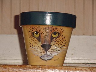     Leopard Face
on 6-inch Clay Pot