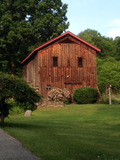 Mulberry Farm's "Bank" Barn in the Spring